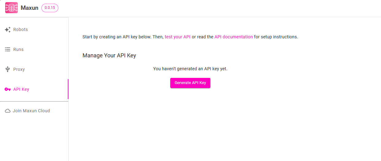 Generate API Key